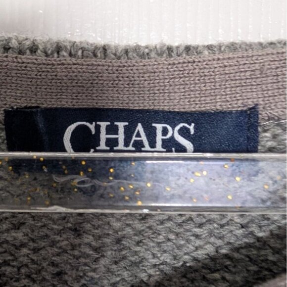 Chaps Fair Isle Sweater Womens Size XL Gray Southwestern Western Long Sleeve - Picture 3 of 8